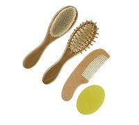Healeved 4pezzi Legno Per Bagno Dei Spazzola e Pettine Sicuri Per Della Sensibile e Massaggio Del Capelluto