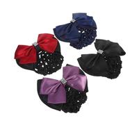 Healeved 4pezzi Reggicapi Fiocco Retina per Capelli alla Danza Scaldacollo per Capelli da Donna Fermaglio Rete Accessori per Acconciature Raccolte Retina per Chignon da Ballerina