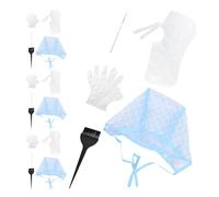 Healeved 4sets Cuffia per Mèches con Kit di Strumenti Gancio in Spazzola e Guanti per Colorazione dei Capelli Cuffia Monouso per Mèches da Salone o Fai da Te