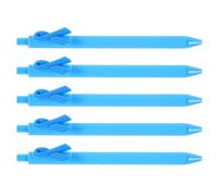 Healeved 5 Pezzi Penne Biro a Nastro Blu in Plastica, Design Unico | Supporto per Beneficenza e Volontariato, Impugnatura Comoda, Adatte a Studenti, Accessori per Ufficio