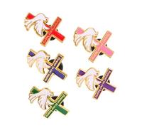Healeved 5 Pezzi Spilla da Donna Forma di Colomba della Pace con Croce Accessorio Particolare per Abbigliamento Femminile come Regalo Elegante e Simbolico