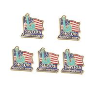Healeved 5 Pezzi Spille Smaltate Bandiera Usa Spille Patriottiche Anniversario Distintivi Enamel per Giorno Indipendenza e Accessori Moda