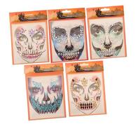 Healeved 5 set Adesivi Gioielli Resinati Riutilizzabili per Halloween e Festival Brillantini Decorativi per e Design Variabile per Feste Rave