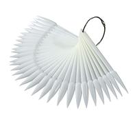 Healeved 50pezzi Fan Shaped Nail Tips Display Sticks Beige Practice Palette for Nail Art Easy to Use and Portable