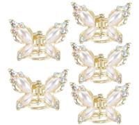 Healeved 5pezzi Fermaglio Per Capelli Farfalla Mini Fermagli Per Capelli Da Donna in Lega Per Compleanno Matrimonio