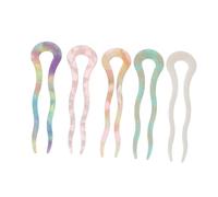 Healeved 5pezzi Forcella Per U-shape Acetato Accessori Per Acconciature Francese Per Chignon e Raccolti Colorati e Resilienti Per Eventi e Uso Quotidiano