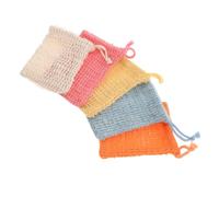 Healeved 5pezzi Sacchetti per Sapone in Rete Cotone e Lino Sacchetti per Sapone in Barra per Schiumogeno per Bagno