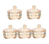 Healeved 5pezzi Tazza Per Nail Art Con Coperchio Ciotola Per Unghie Elegante e Delicata Utensile Professionale Per Manicure Salon Perfetta Per Miscelare Liquidi e Polveri Design Chic e