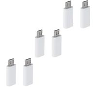 Healeved 6 Pezzi Adattatore Micro USB a Tipo C Bianco in Metallo e ABS | Cavo Tipo C e Controller, Connessione Semplice, Riuso dei Cavi Esistenti, Uso su Scrivania
