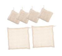 Healeved 6 Pezzi Asciugamani Quadrati in Lino Per Doccia Per Pelle Asciugamano Da Bagno Prodotti Per Bagno Panno Scrub Per Pelle Facile Da Riporre