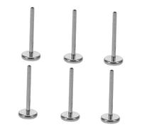 Healeved 6 Pezzi Base Per Unghie Labbra Gioielli Piercing Per Il Labbro Accessori Per Anelli Per Labbra Barra Per Borchie a Labbro Parti Del Labret Lega Di Titanio Silver