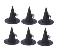 Healeved 6 Pezzi Cappelli da Strega con Design Cappelli Halloween Leggeri e per Feste Accessori Carnevale e Party Halloween per Adulti