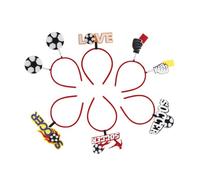 Healeved 6 Pezzi Fasce per Chioma da Calcio Design a Tema Football, Accessori per Feste e Competizioni Sportive, Fasce Elastiche Unisex per Ragazze e Ragazzi Appassionati di Calcio