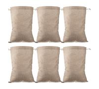 Healeved 6 Pezzi Sacchetti di Juta Coulisse per Verdure e Patate, Borsa Traspirante e Ecologica in Burlap 20x30 Cm per Conservazione Piante e Organizzazione Quotidiana