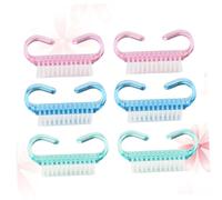 Healeved 6 Pezzi Spazzola Per Unghie Da Donna Manico Spazzola Per Pulizia Delle Unghie e Mani Vari Colori Rosa Chiaro Azzurro Verde Strumento Per Manicure e Pedicure