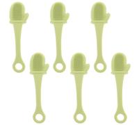 Healeved 6 Pezzi Spazzola Pulizia Viso in Silicone Verde Portatile per Rimuovere Eccesso di Sebo e Pulizia Pori per Viaggi e Palestra