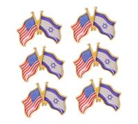 Healeved 6 Pezzi Spilla Commemorativa Portatile in Lega di Zinco Resistente alla Corrosione per Ricerche Storiche e Presentazioni Sulle Relazioni tra Stati Uniti e Israele