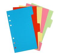 Healeved 6 Set Set di Divisori per Quaderni a 6 Fori in Cartoncino Colorato, Accessori per Notebook 6 Anelli, per Uso Quotidiano e Viaggio, per Scrivere Colore Casuale