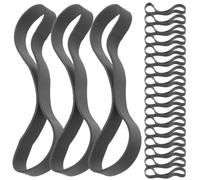 Healeved 60 pezzi di elastici grandi: 38 x 1 cm, elastici resistenti per pattumiere, robusti per ufficio, scuola, casa, bidoni della spazzatura, cartelle, legatura resistente