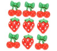 Healeved 60pezzi Decorazioni Nail Art Frutta Resina Trasparente Forma Ciliegie 30pcs Rc230 + 30pcs Rc232