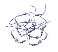 Healeved 6pezzi Bracciale con Occhi del Diavolo per Donna Bracciale con Fili di Perline con Occhio Sferico Portafortuna con Perline Contro Malocchio