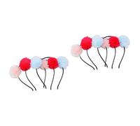 Healeved 6pezzi Cerchietto Orecchie e Palline Fuzzy Accessori Per e Cosplay Per Compleanni e