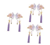 Healeved 6pezzi Fermaglio Giapponese Forma Di Fano Con Nappa Accessorio Elegante Per Matrimonio e Feste Per Kimono e Costumi Tradizionali