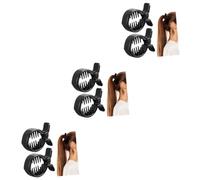Healeved 6pezzi Fermaglio Per Tondo Con Denti Interni Clip Coda Di Pesce Per Code Di Cavallo Resistente e Stabile Accessorio Per Acconciature Nero