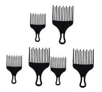 Healeved 6pezzi Pettine Per Professionale Di Pettini Denti Larghi Plastica Rake Comb Per Acconciature Per Uomini Taglia Nero Per Districare e Massaggiare Capelluto
