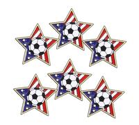 Healeved 6pezzi Spilla Stelle a Tema Calcio con Motivo a Bandiera, Accessorio Versatile per Partite e Grandi Tornei