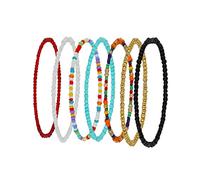 Healeved 7 Pezzi Decorazione dei piedi perline catena elastica alla caviglia catena alla caviglia da polso semplice ciondolo alla ia Colorato