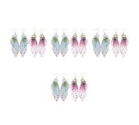 Healeved 8 Paia Orecchini Piuma di Farfalla Pendenti Eleganti per Donne, | Design Realistico Ispirato alla Natura, Resistente allo Sbiadimento, Adatto a Nozze e Halloween, Accessorio Versatile