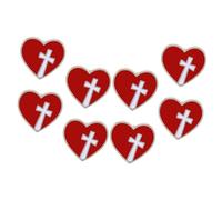 Healeved 8 Pezzi di Solidarietà e Impegno Sociale Forma di Cuore per Beneficenza con Croce Rossa Accessorio e Significativo per Eventi di Raccolta