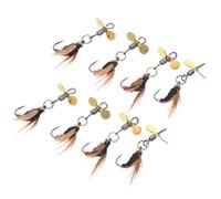 Healeved 8 Pezzi Esca da Pesca con Girante Ganci con Ardiglione Sicuro per Bass e Trota Esche Metalliche Galleggianti per Lago e Fiume Rivestimento Visibile per Acque Torbide