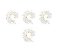 Healeved 8 Pezzi Orecchini Clips Floreali Perle Finte, Design Vintage Ispirato a Fate, Regolabili e Confortevoli per Matrimoni e Servizi Fotografici