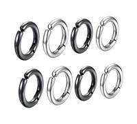 Healeved 8 Pezzi Orecchini Ear Cuff in Acciaio Inossidabile Ipoallergenici Non Piercing Unisex per e Cartilagine Set Mix di Cerchi e Punti Luce per Uomo e Donna