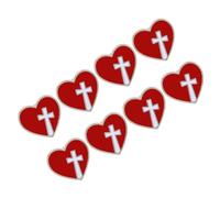 Healeved 8 Pezzi Spilla Forma di Cuore per Beneficenza con Croce Rossa Simbolo di Solidarietà e Consapevolezza Carità per Eventi e Raccolte Fondi
