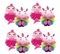 Healeved 8pezzi Lovely Bath Per Ragazzo Ragazza Scrubber Esfoliante Per Doccia Stile Sirena e Unicorno Facilita La Pulizia e Rigenera La e Divertente Per Bagno e Relax