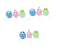 Healeved 9pezzi Cartoni Animati Lavabili Spugne Da Bagno Per Scrubber Rete Ratto Rana Orsetto Per e Morbida