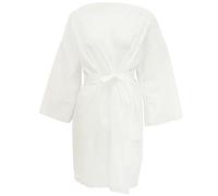 Healeved Accappatoio Unisex USA e Getta in Spa, Salone Bianco, Avvolgente per Sauna, Accappatoio Monouso Regolabile, Per Kimono USA e Getta, Bianco, 90X40CM