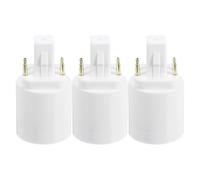 Healeved Adattatore Portalampada da G24q a E27 4 Pin, Convertitore Base Lampadina Resistente al Calore, Set da 3 Pezzi per Uso Domestico e Ufficio, Installazione senza Strumenti