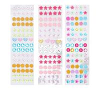 Healeved Adesivi Gioiello Strass Autoadesivi, 5 Fogli Colorati Fai da Te per Decorazioni Scrapbooking, Lavori Artigianali, Album e Feste, Assortimento di Gemme Brillanti Colore Casuale