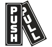 Healeved Adesivi Riutilizzabili per Porte Pull Push 4X13 CM Lettere Scavate Insegne per Porte a Spinta per Ristoranti Negozi e Uffici Decalcomanie e Centri Commerciali 2 Pezzi