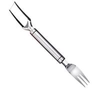 Healeved Affettatrice per Anguria in Acciaio Inox 2 in 1, Tagliafrutta Manuale Leggero e Portatile Forchetta Integrata, Utensile Multifunzionale per Casa e Campeggio, per Melone e Frutta