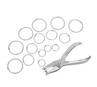 Healeved Anelli di Metallo per Raccoglitori 15Mm 25Mm 35Mm Set da 30 Pezzi con Perforatrice Piccola Clip per Foglie Sciolte per Ufficio Scuola e Casa Accessori per Rilegatura a Fogli
