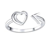 Healeved Anello Elegante e Resistente Aperto Regolabile Cuore e Freccia in Rame Argento e Stile Unico da Donna come Gioiello per Mignolo
