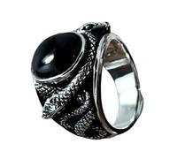 Healeved Anello Serpente Nero Creativo Animale in Gioiello da Dito Unisex, Materiale Duro e Design Brillante per Uso Quotidiano e Eventi