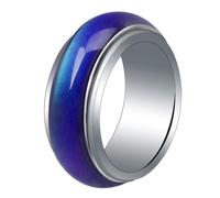 Healeved Anello Uomo Cambia Colore in Rame da 8mm Design Creativo e Resistente che Cambia Colore Secondo la Temperatura, per Compleanni e Halloween