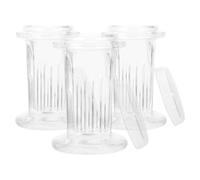 Healeved Barattolo per Colorazione in Vetro Coperchio 60 Ml Set da 3 Pezzi per Laboratori Medici e Istologia Contenitore Trasparente per Campioni e Vetrini Microscopici Uso Clinico e
