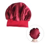 Healeved Beanie Satin Elasticizzato Con Larghe Fasce Per Donne e Ragazze Cappello Notturno Per Perdita Dei e Chemioterapia Taglia Rosso Scuro